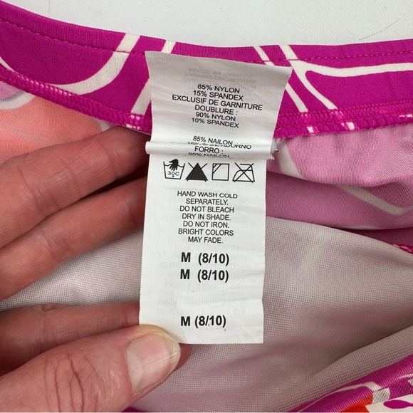 Super Cute Purple Red Floral Swim Skirt Skort - Picture 3 of 9